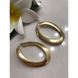 14K Yellow Gold Big Hoop Earrings